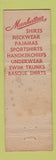 Matchbook Cover - Manhattan Men's Shirts WEAR