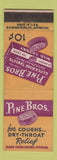 Matchbook Cover - Pine Bros Glycerine Tablets Cough Drops