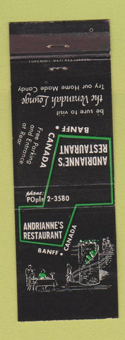 Matchbook Cover - Andrianne's Restaurant Banff AB