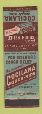 Matchbook Cover - Cocilana Cough Drops Brooklyn NY DD Bean WEAR