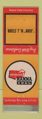 Matchbook Cover - Hanna Coal John Stuhr WEAR