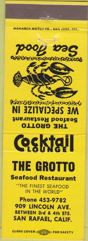 Matchbook Cover - The Grotto San Rafael CA
