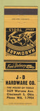 Matchbook Cover - JD Hardware Cincinnati OH