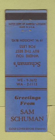 Matchbook Cover - Sam Schuman Store WEAR
