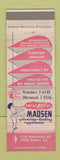 Matchbook Cover - Madsen Plumbing Heating Appliances Upper Darby PA
