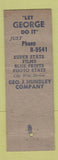 Matchbook Cover - Geo Hundley Blue Prints Dallas TX