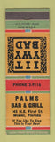 Matchbook Cover - Palms Bar Grill Miami FL WEAR