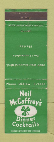 Matchbook Cover - Niel McCaffrey's Restaurant Fort Lauderdale FL