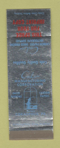 Matchbook Cover - Codo Carbon Papers Inked Ribbons Coraopolis PA WEAR