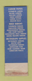 Matchbook Cover - Codo Carbon Papers Inked Ribbons Coraopolis PA WEAR