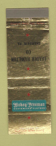 Matchbook Cover - Hickey Freeman Men's Clothes Leader Hamilton Shamokin PA