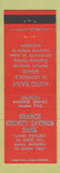 Matchbook Cover - Branch Community Savings Bank Reading MI