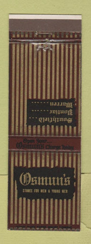 Matchbook Cover - Osmun's Men's Clothes Pontiac Warren Southfield MI