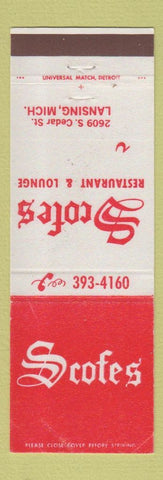 Matchbook Cover - Scofe's Restaurant Lansing MI