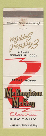 Matchbook Cover - McNaughton McKay Electric Detroit MI