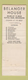 Matchbook Cover - Belanger House Royal Oak MI