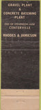 Matchbook Cover - Rhodes Jamieson Concrete Oakland CA CREASE