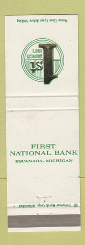 Matchbook Cover - First National Bank Escanaba MI WEAR