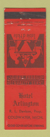 Matchbook Cover - Hotel Arlington Coldwater MI