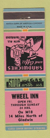 Matchbook Cover - Wheel Inn Gladwin MI