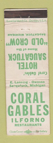 Matchbook Cover - Hotel Saugatuck MI Coral Gables Ilforno Restaurant WEAR