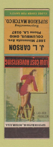 Matchbook Cover - JL Carson Superior Match Columbus OH pinup