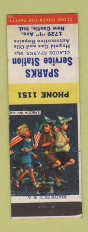 Matchbook Cover - Sparks Hygold oil gas New Castle IN low phone # WEAR