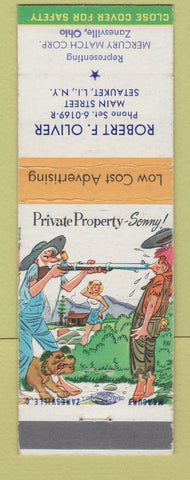 Matchbook Cover - Robert Oliver Mercury Match Setauket LI NY hillbilly