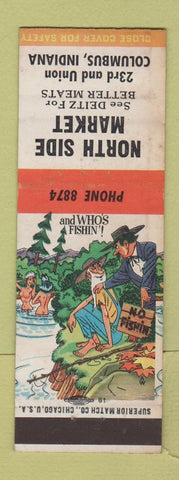 Matchbook Cover - North Side Market Grocery Columbus IN hillbilly WEAR