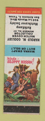 Matchbook Cover Harold Goolsby Match Collector San Antonio hillbilly Terry Says