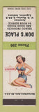 Matchbook Cover - Don's Place Texaco oil gas Ligonier IN pinup No Trespassing