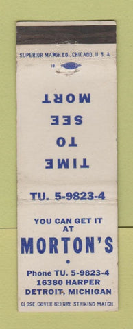 Matchbook Cover - Morton's Detroit MI WEAR