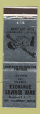 Matchbook Cover - Exchange Savings Bank Mount Pleasant MI SILVER