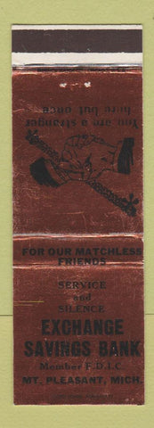Matchbook Cover - Exchange Savings Bank Mount Pleasant MI BRONZE WEAR