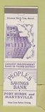 Matchbook Cover - Peoples Savings Bank Port Huron Marysville MI