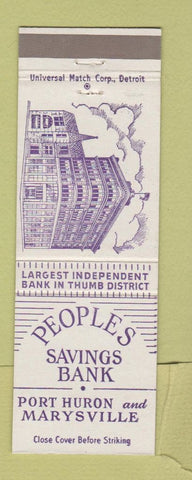 Matchbook Cover - Peoples Savings Bank Port Huron Marysville MI