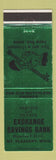 Matchbook Cover - Exchange Savings Bank Mount Pleasant MI GREEN