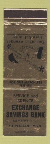 Matchbook Cover - Exchange Savings Bank Mount Pleasant MI GOLD WEAR