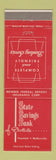 Matchbook Cover - State Savings Bank Scottville MI Fountain Walkerville