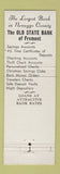 Matchbook Cover - Old State Bank Fremont MI