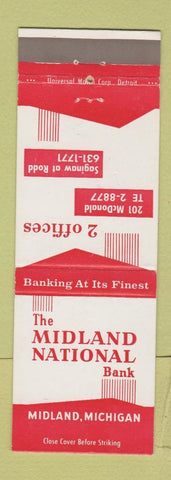 Matchbook Cover - Midland National Bank MI