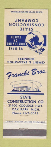 Matchbook Cover - State Construction Company Oak Park MI