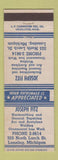Matchbook Cover - Joseph Fitz Blacksmithing Arc Welding Lansing MI