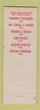 Matchbook Cover - Edgar Perkins RMS President 1953 Richmond VA hillbilly