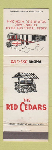 Matchbook Cover - The Red Cedars Restaurant Southfield MI WEAR