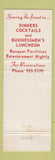 Matchbook Cover - The Red Cedars Restaurant Southfield MI WEAR