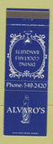 Matchbook Cover - Alvaro's Restaurant Royal Oak MI