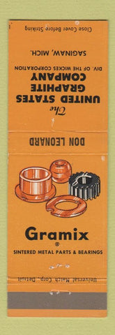 Matchbook Cover - United States Graphite Saginaw MI Gramix bearings