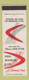 Matchbook Cover - Vern Wheeler Cutting Tools Royal Oak MI