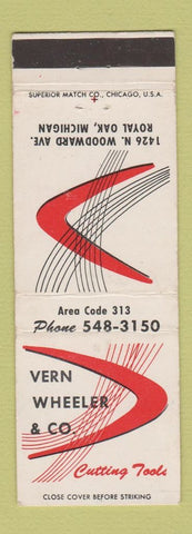 Matchbook Cover - Vern Wheeler Cutting Tools Royal Oak MI